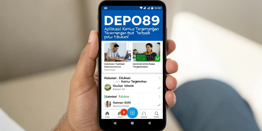 Antarmuka DEPO89 yang user-friendly untuk terjemahan bahasa.