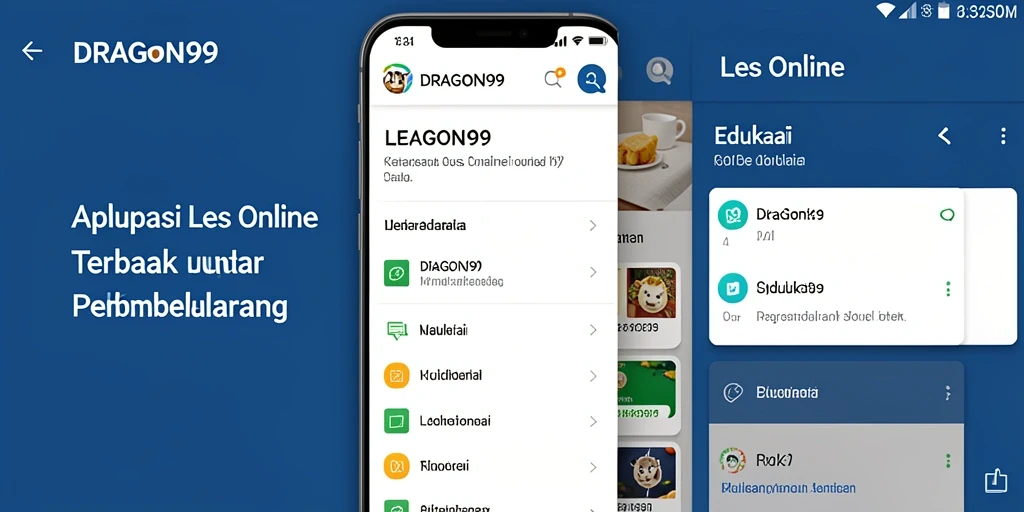 Antarmuka aplikasi DRAGON99 yang intuitif untuk Les Online.