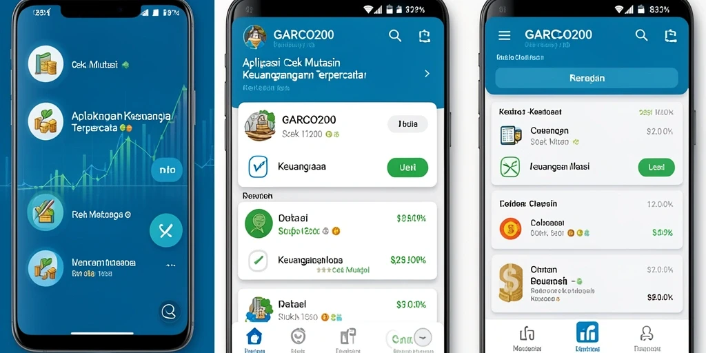 Antarmuka pengguna aplikasi Cek Mutasi GARCO200 yang intuitif.