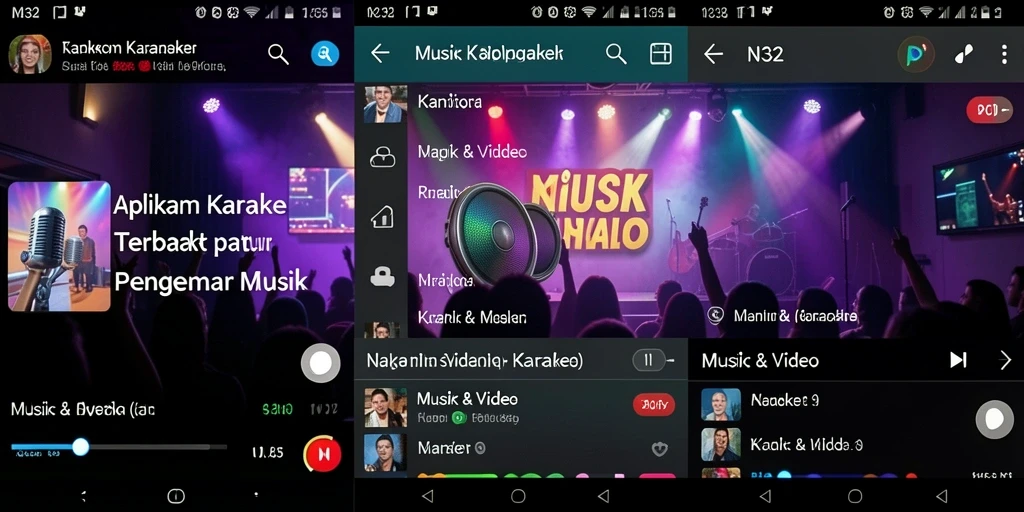 Tampilan antarmuka N32 yang menarik dan fungsional untuk karaoke.
