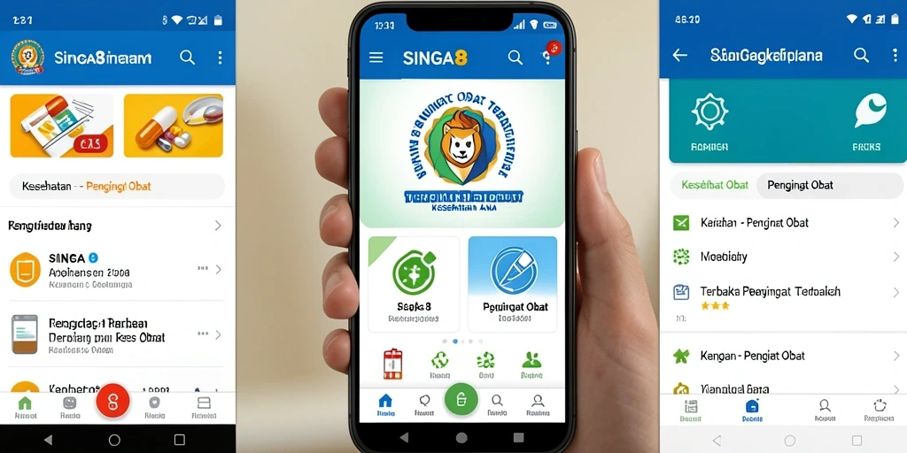 Antarmuka SINGA8 yang sederhana dan mudah digunakan untuk pengingat obat.