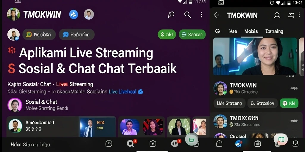 Screenshot utama antarmuka Live Streaming di aplikasi TMOKWIN.